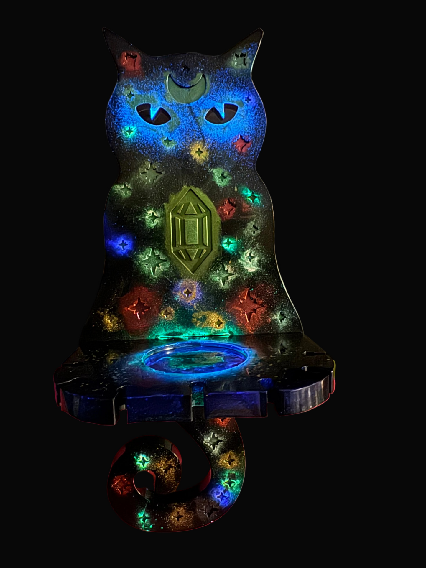 Black Cat Tee Candle Holder