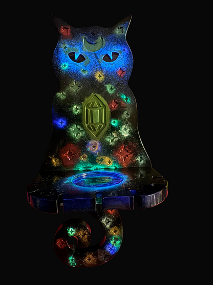 Black Cat Tee Candle Holder