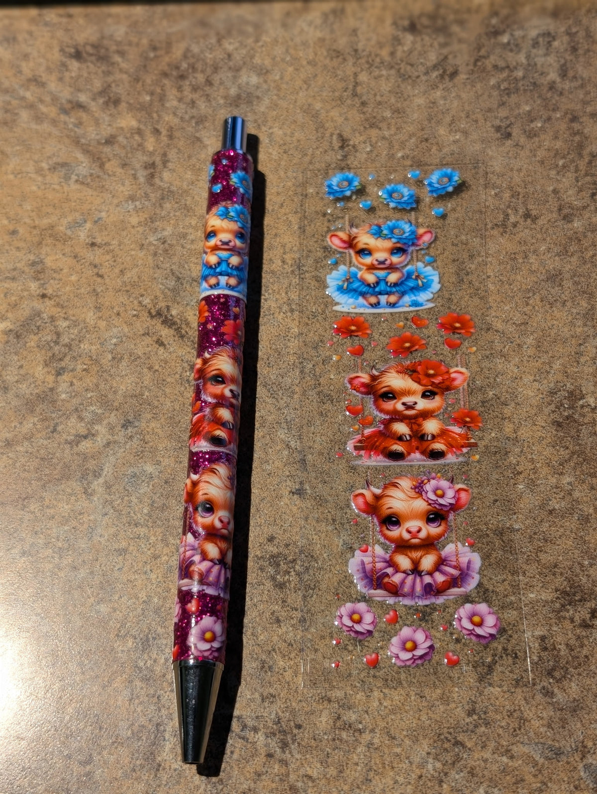 Cows Glitter Pen #24