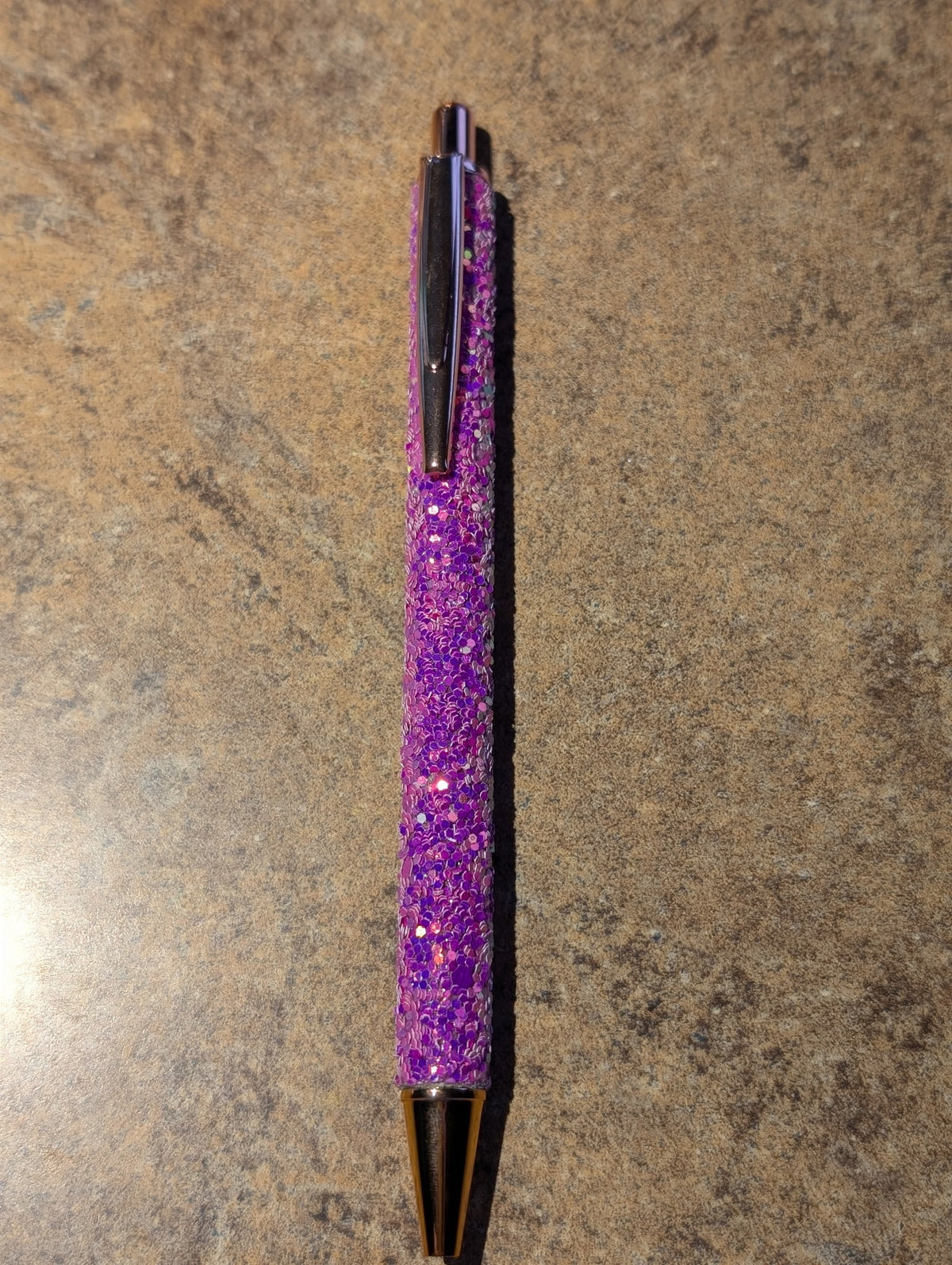 Purple Glitter Pen with Clip #83