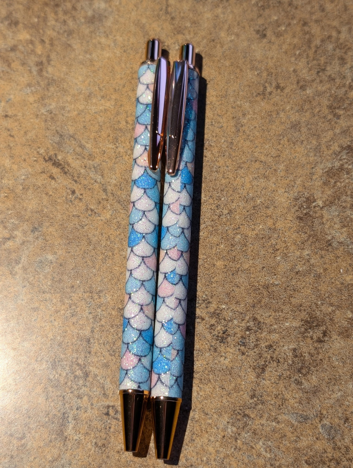 White and Blue Mermaid Pen with Clip #69