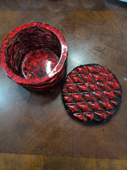 Diamond Jar Red and Black