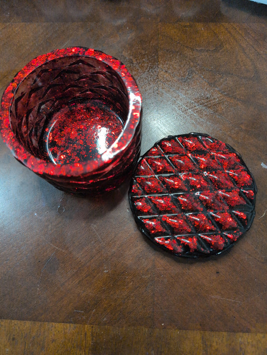 Diamond Jar Red and Black